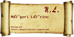 Mágori Lőrinc névjegykártya